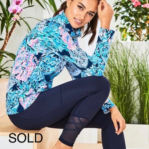 Lilly Pulitzer Pants - Lilly Pulitzer Luxletic Navy 26” Weekender High Rise Leggings Medium